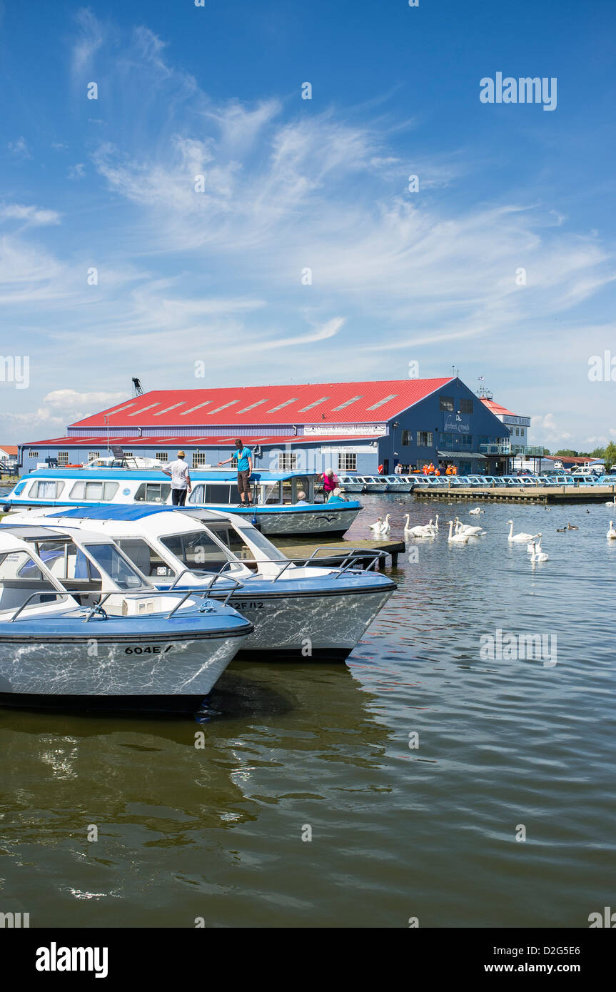 Herbert Woods Broads Haven Boatyard with Hire Boats at Potter Heigham Norfolk Broads UK Stock