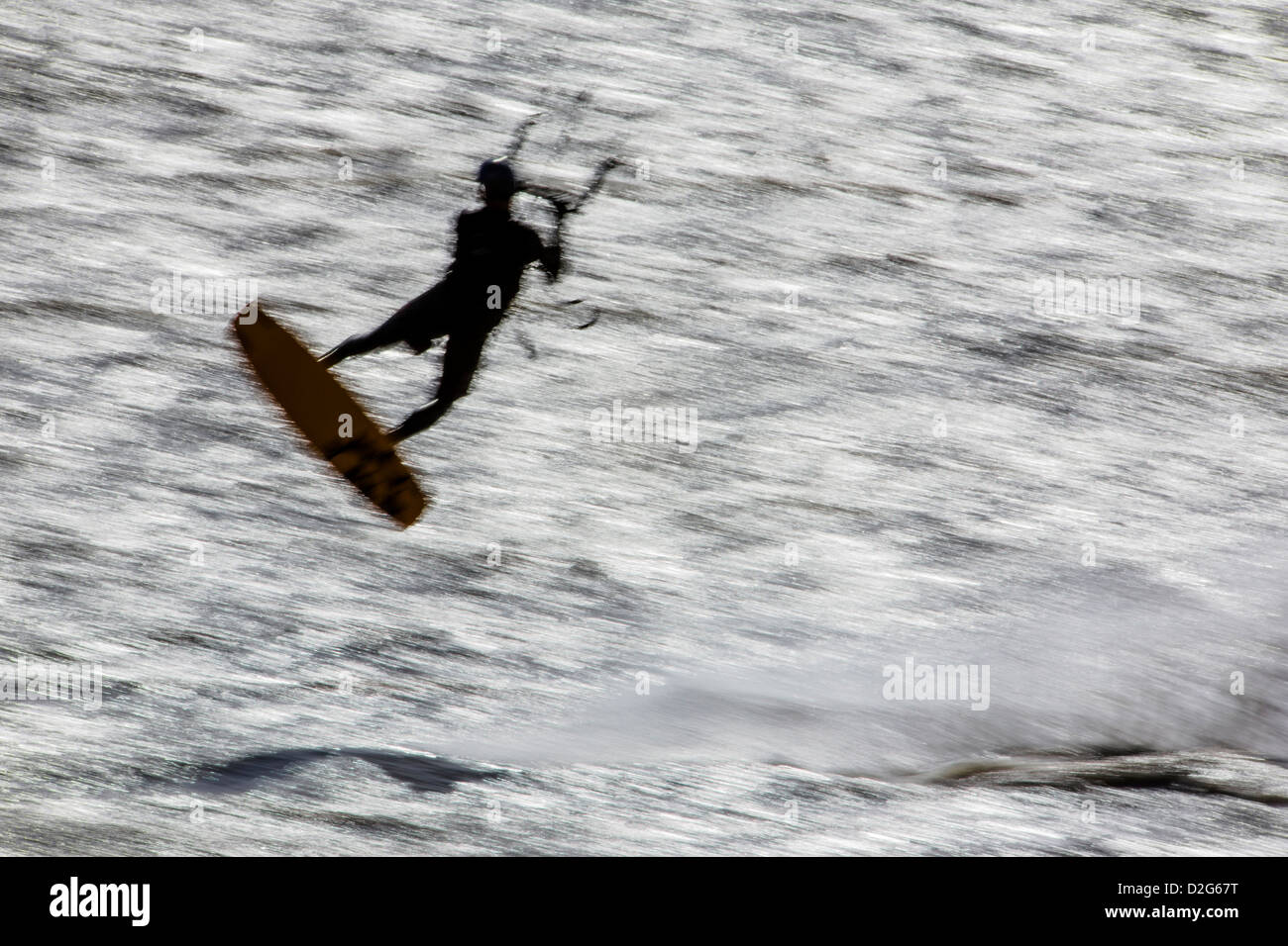 Kitesurfing on Turnagain Arm, Kenai Peninsula, Alaska, USA Stock Photo