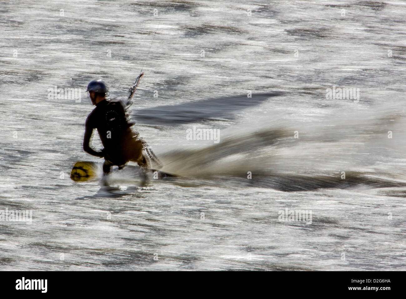 Kitesurfing on Turnagain Arm, Kenai Peninsula, Alaska, USA Stock Photo