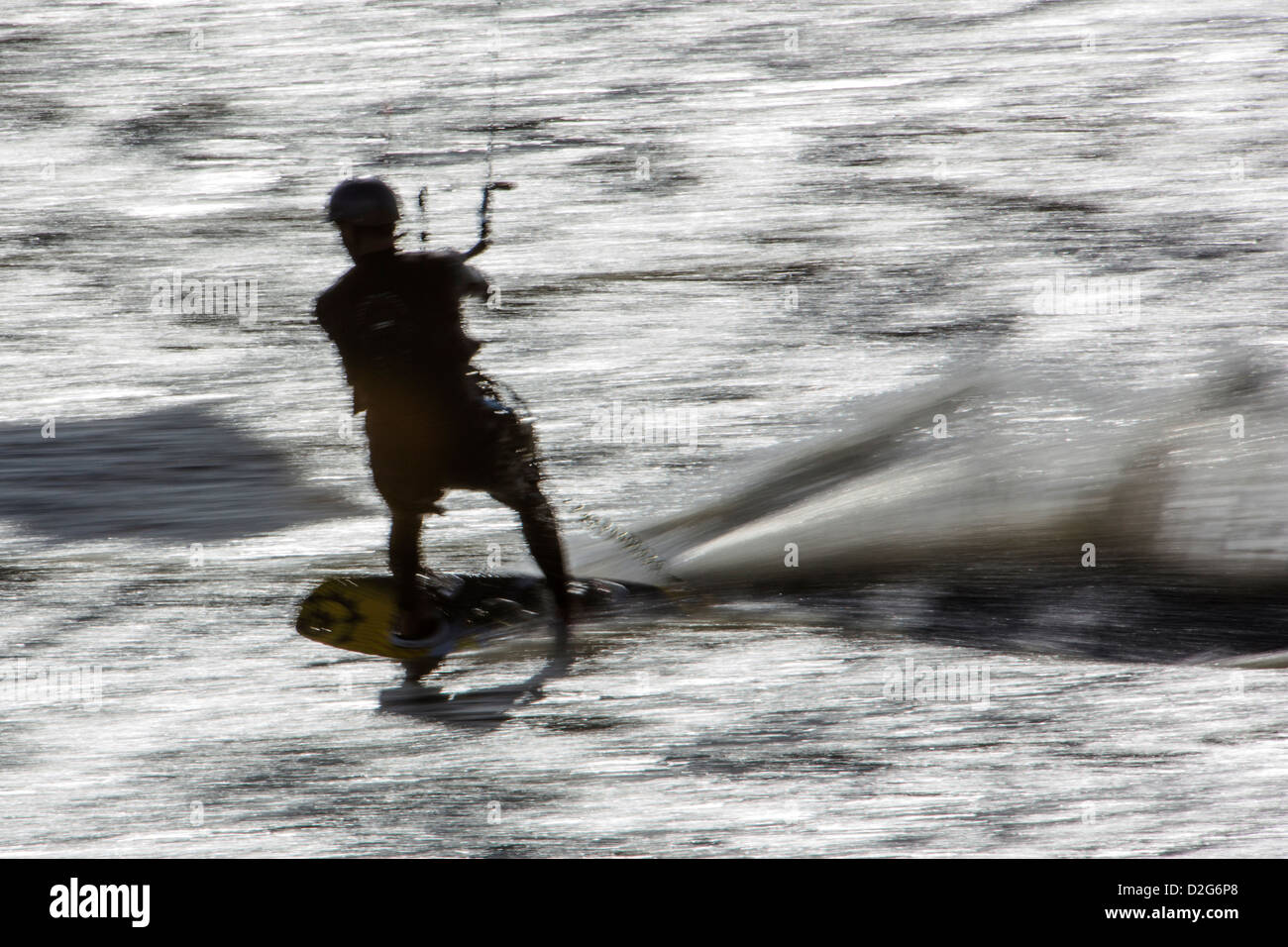 Kitesurfing on Turnagain Arm, Kenai Peninsula, Alaska, USA Stock Photo