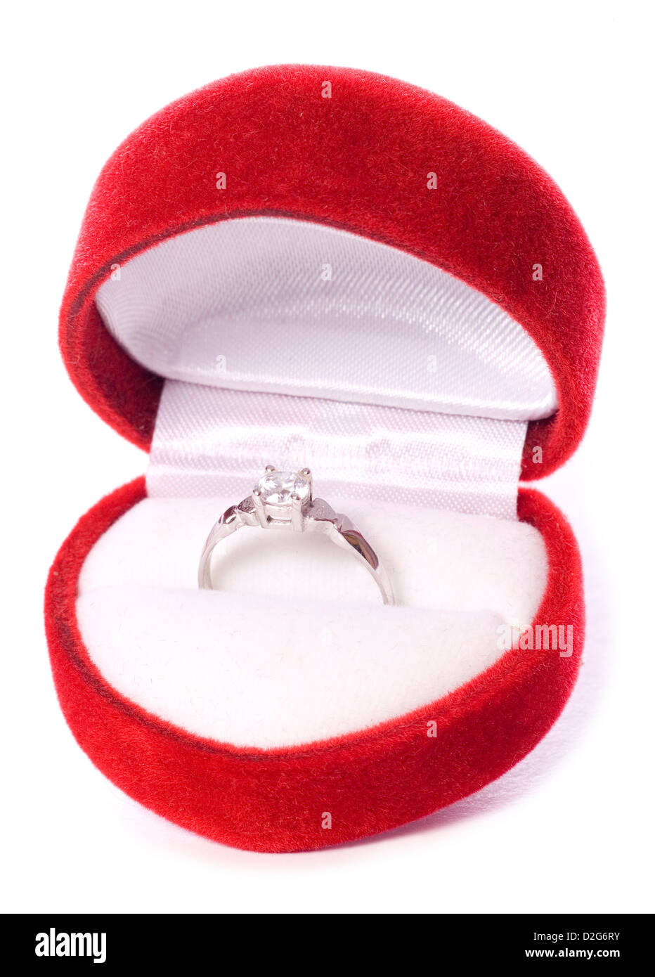 Engagement ring and box studio cutout Stock Photo Alamy