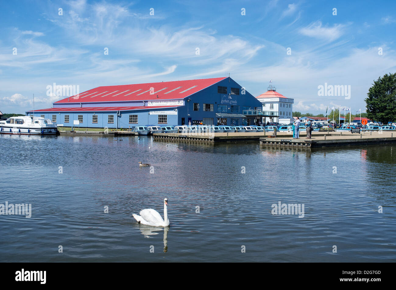 Herbert Woods Broads Haven Boatyard with Hire Boats at Potter Heigham Norfolk Broads UK Stock