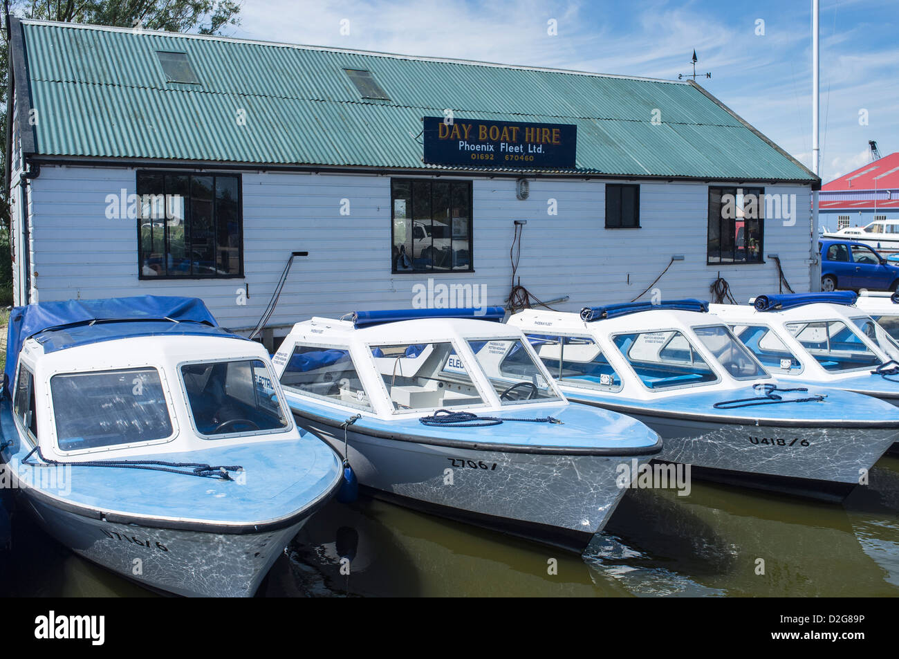 Day Boats for Hire at Potter Heigham Norfolk Broads UK Stock Photo Alamy