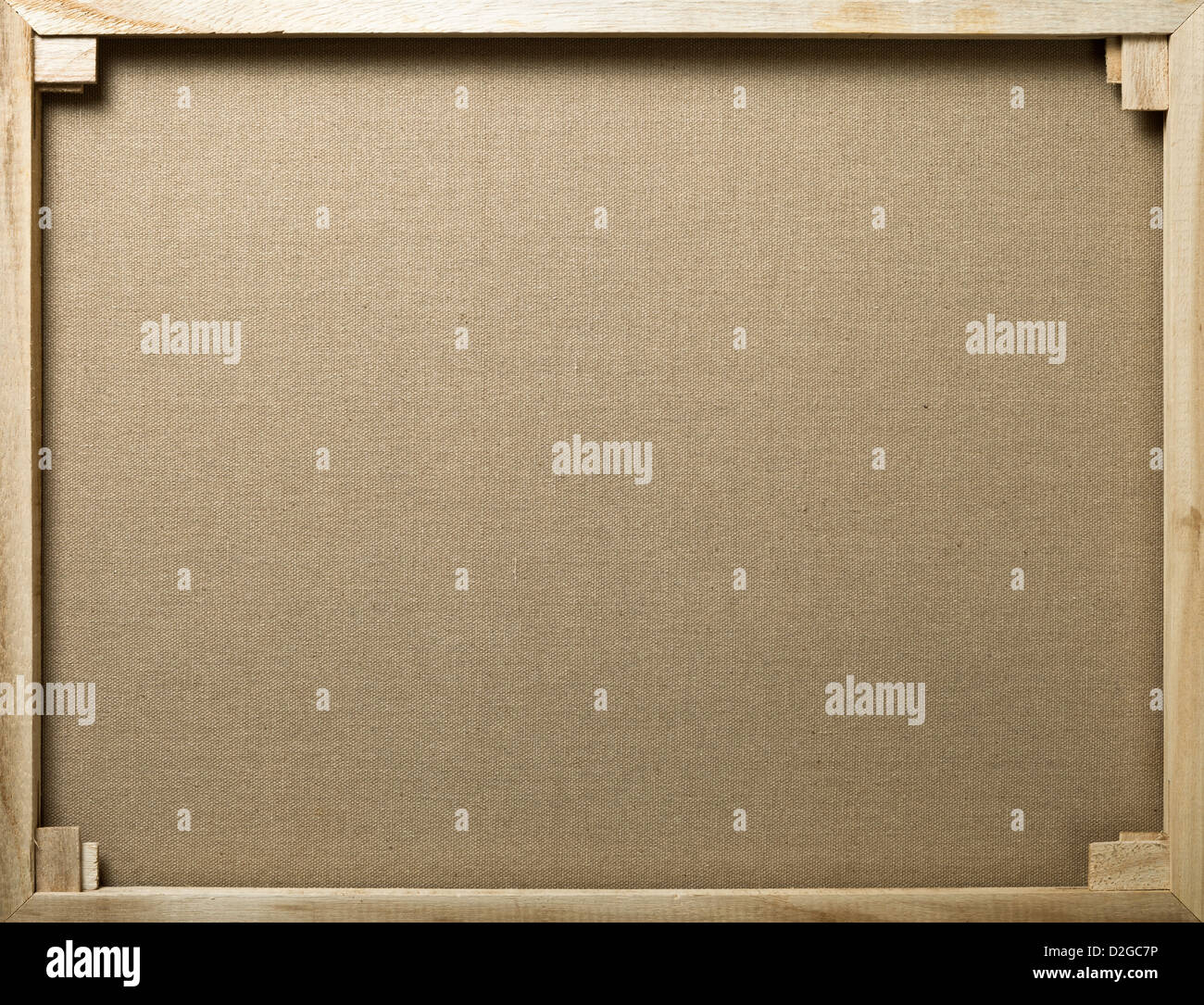 Wooden stretcher with cotton canvas for background Stock Photo