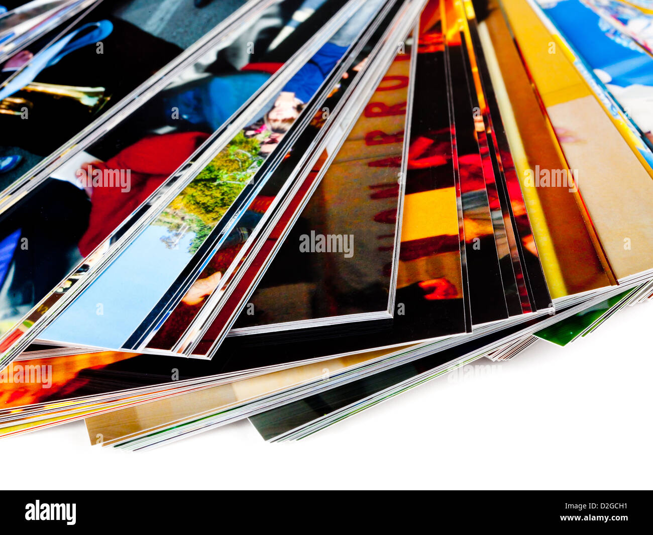 Stack of the photos, isolated on a white background. Stock Photo