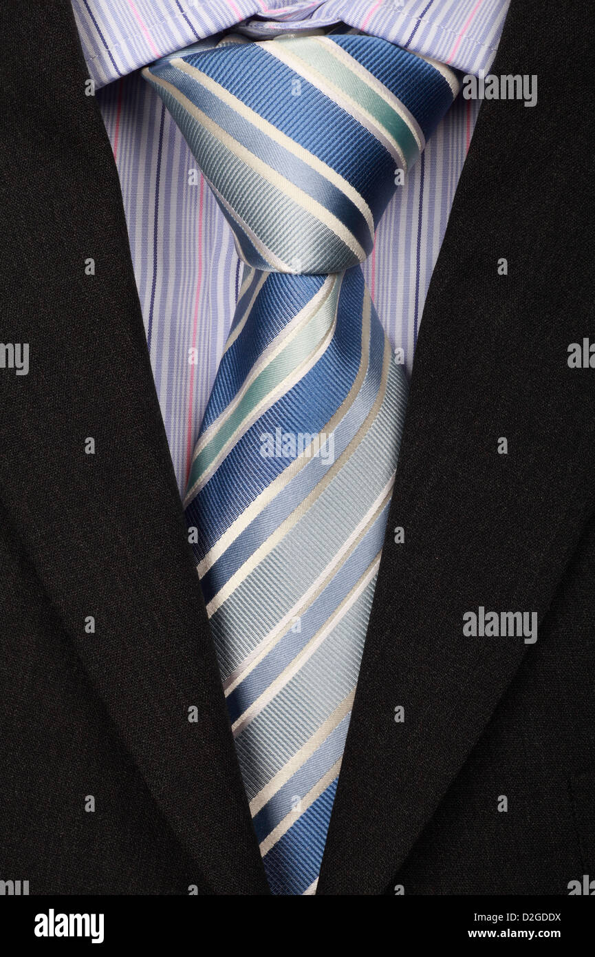 Close up of Shirt Tie and Suit Stock Photo