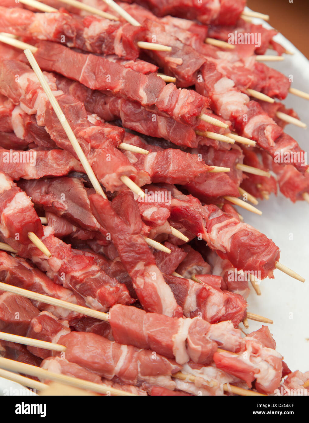 Skewered and Grilled Meat, Kebab Stock Photo - Image of banana, buffet:  67933470