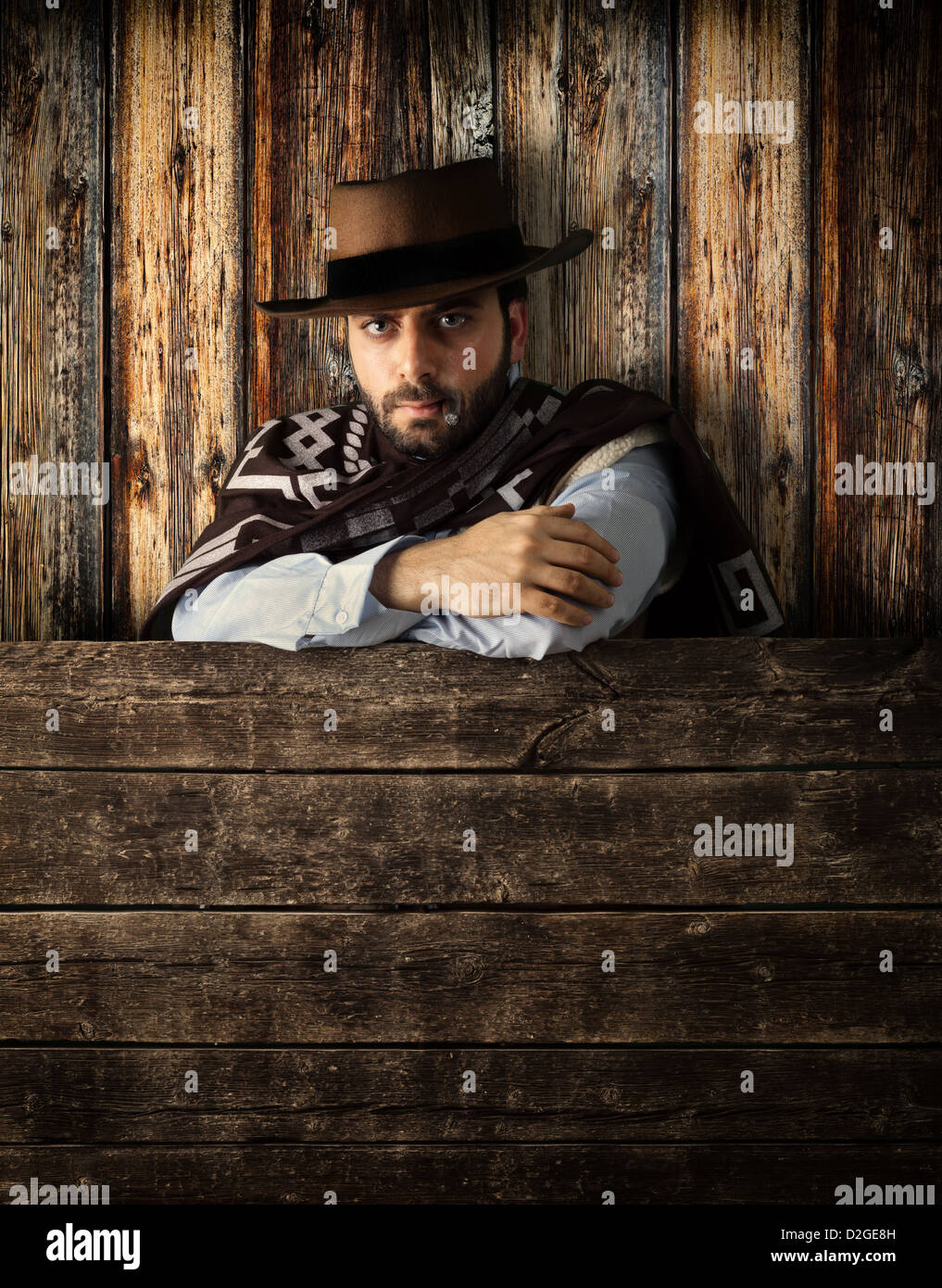 Bad gunman in the old wild west Stock Photo
