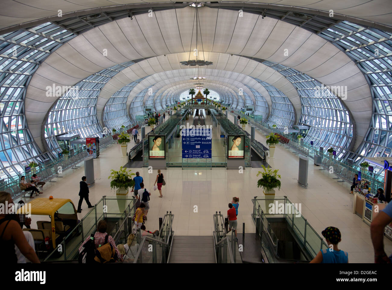 Departure gates at Suvarnabhumi, Bangkok's international airport, Thailand Stock Photo