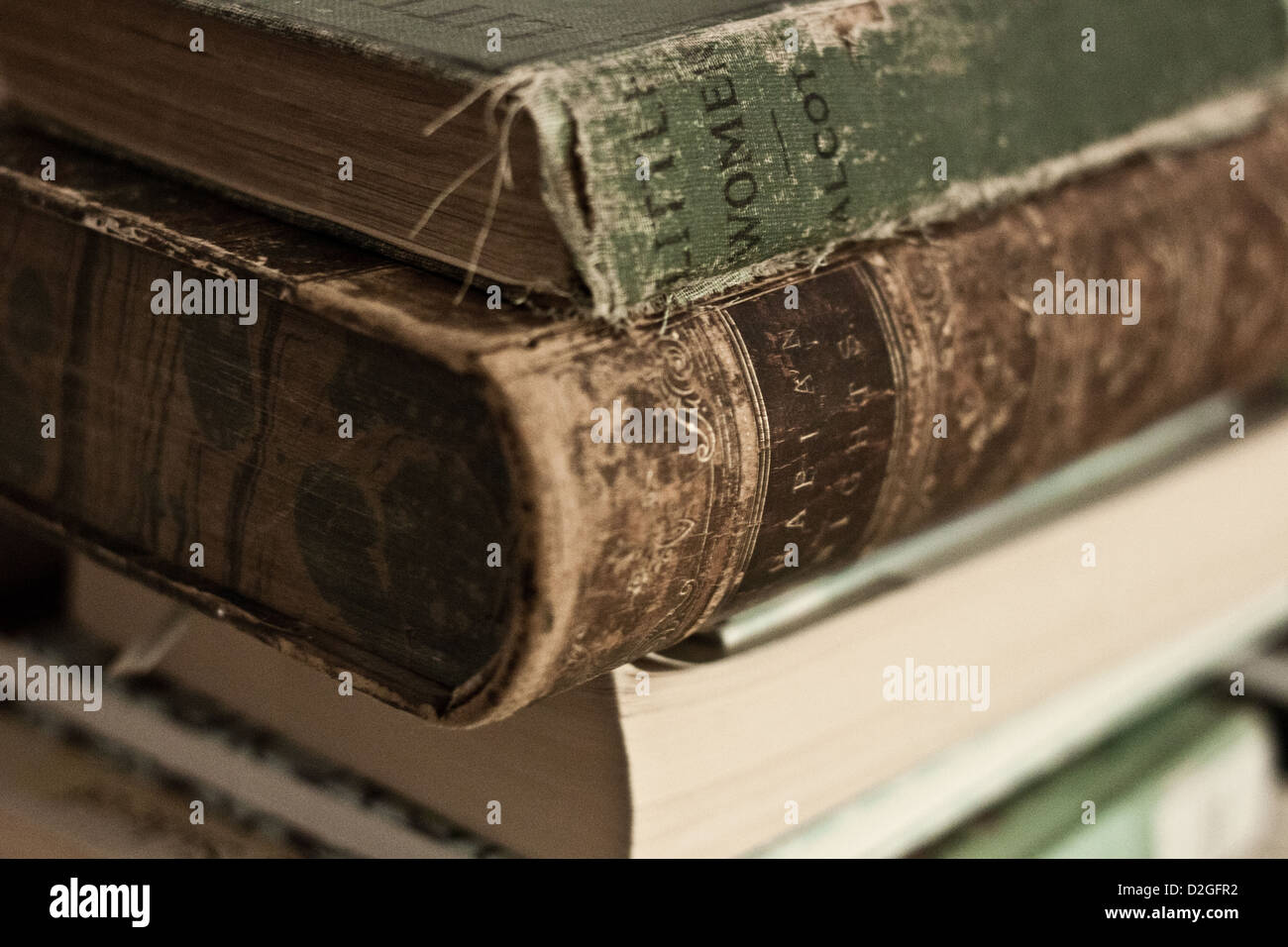 A collection of old, used books Stock Photo Alamy