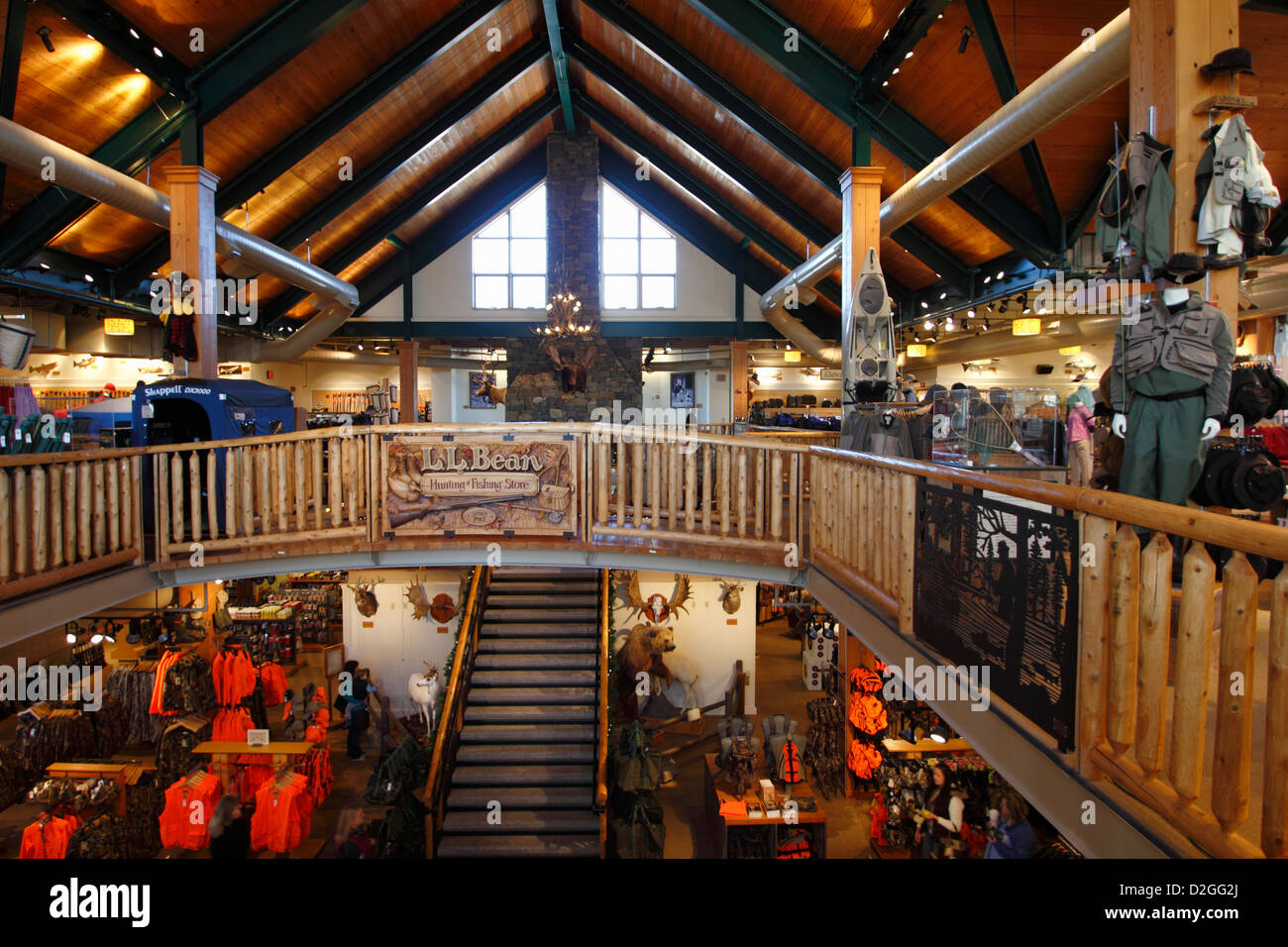 The interior of L.L. LL Bean store in Freeport Maine USA Stock Photo