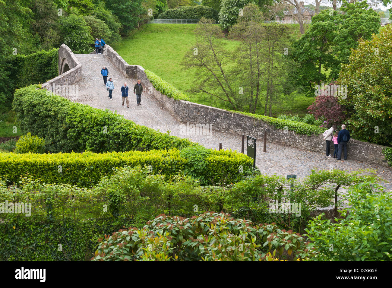 Scotland, South Ayrshire, Alloway, Brig o'Doon, 13C bridge immortalized by Scottish National Poet Robert Burns (1759-96) Stock Photo