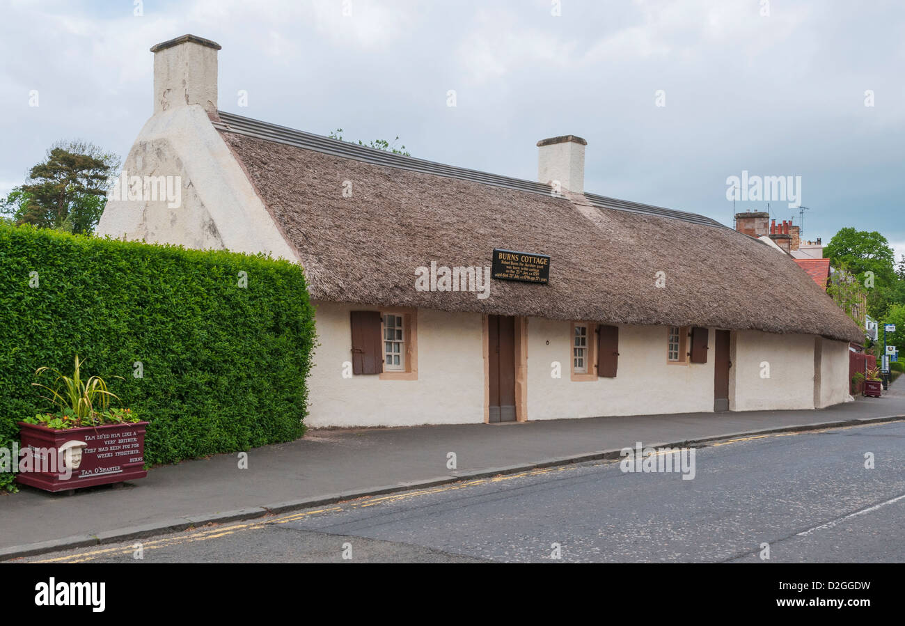 Scotland, South Ayrshire, Alloway, Burns Cottage, birthplace of Scotland's National Poet Robert Burns (1759-96) Stock Photo