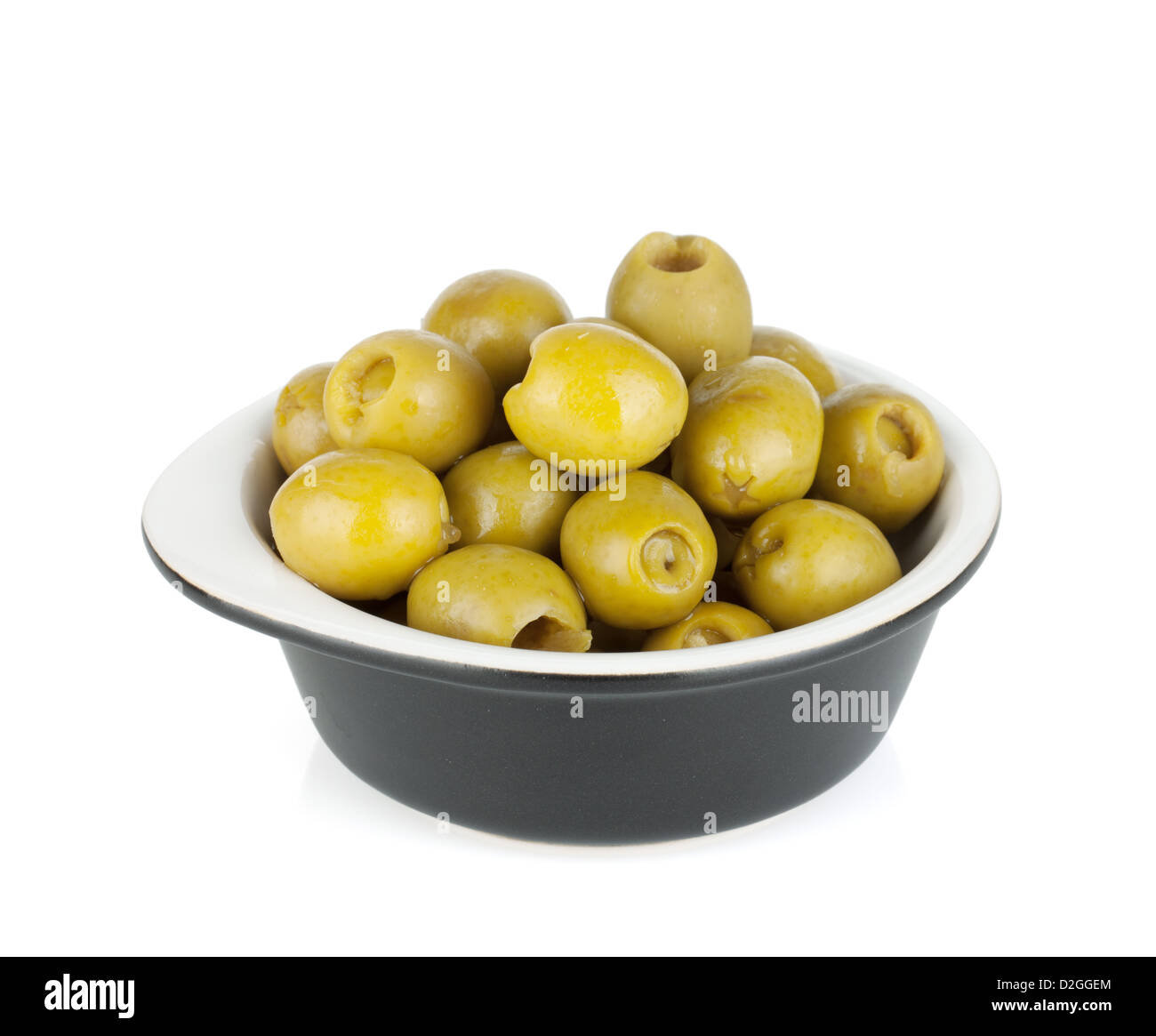 Olives in bowl. Isolated on white background Stock Photo - Alamy