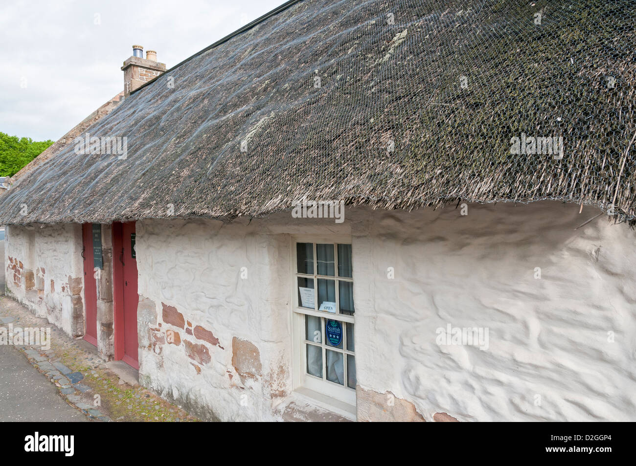 Scotland, Kirkoswald, Souter Johnnie's Cottage built 1786, a central figure of Robert Burns poem Tam O'Shanter Stock Photo