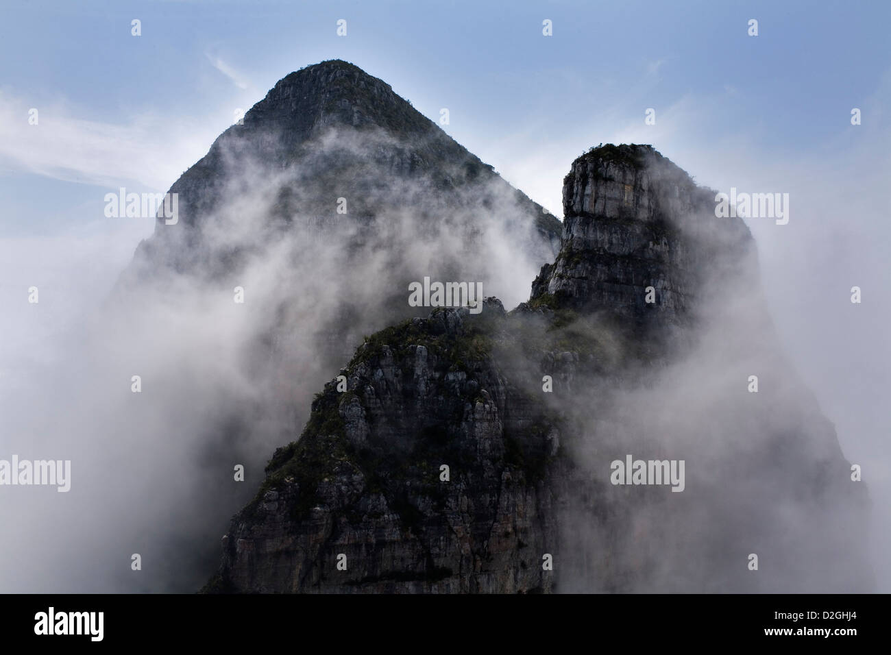 The Peaks of Las Mitras in Monterrey, Mexico Stock Photo