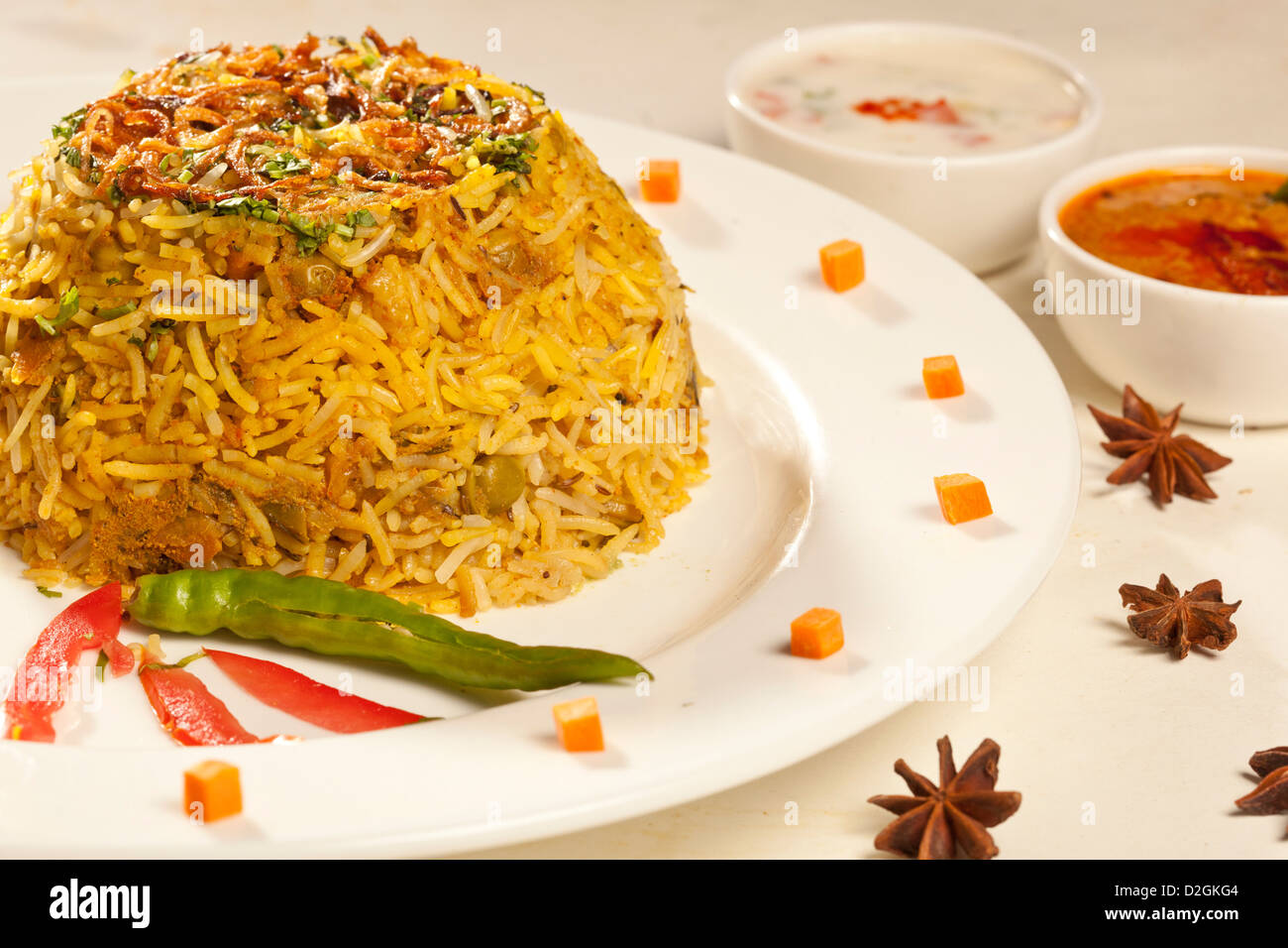 Hot delicious vegetable biryani Stock Photo - Alamy