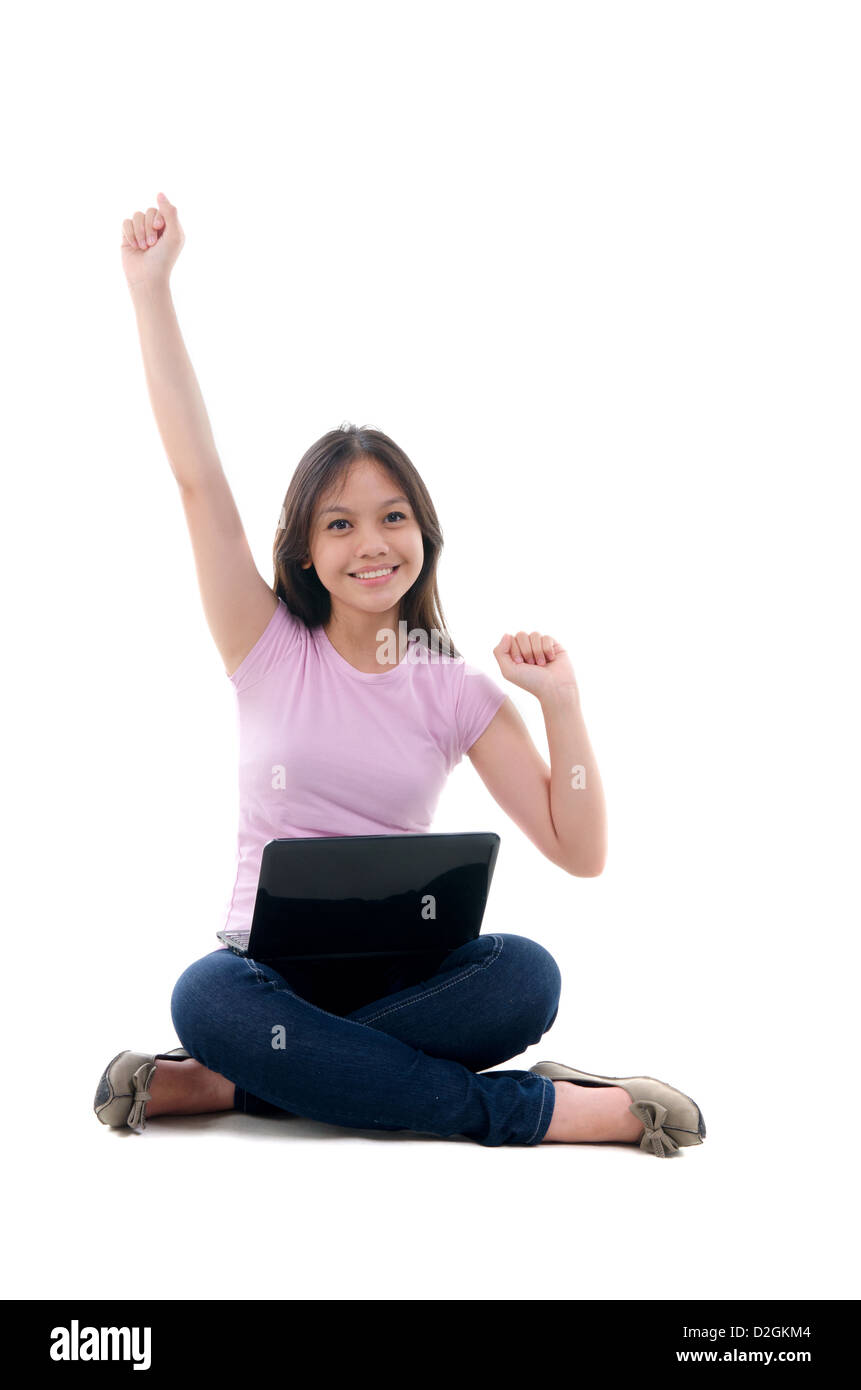 asian young student with success stance Stock Photo