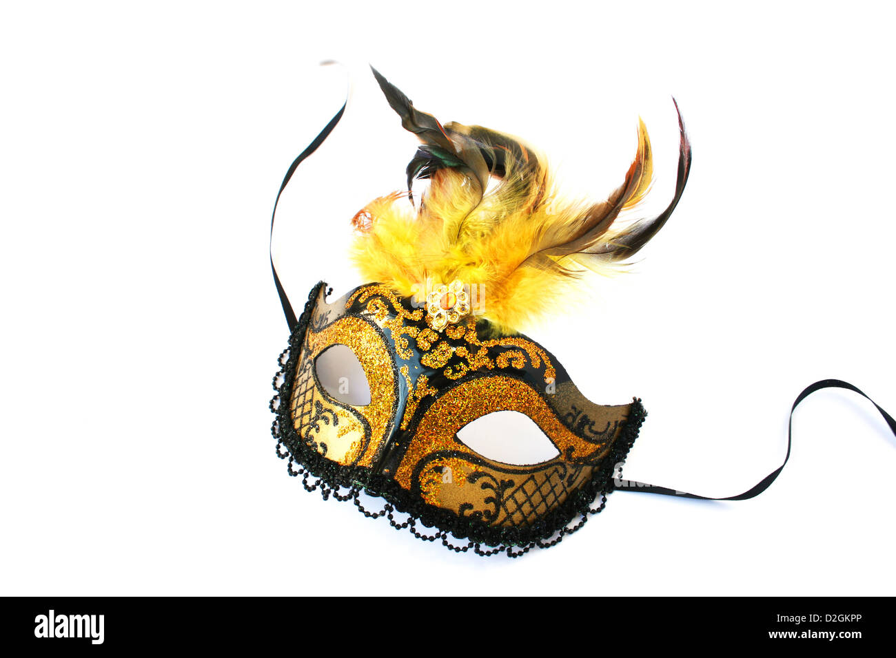 Download Yellow Mask With Feathers Isolated On White Background Stock Photo Alamy PSD Mockup Templates