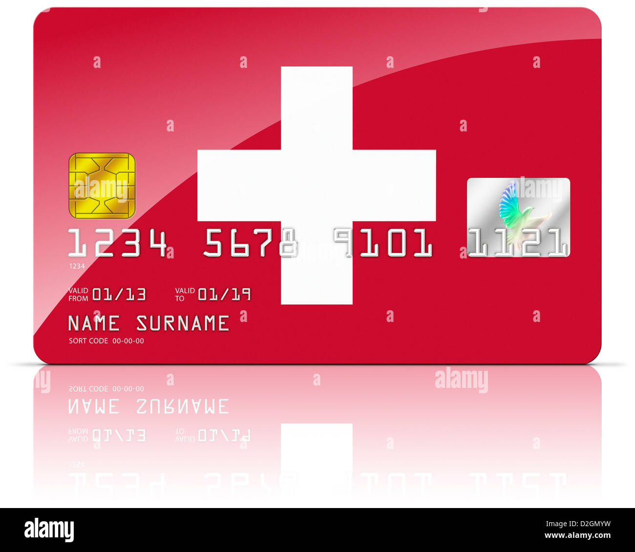 Switzerland credit card. Clipping path included Stock Photo - Alamy