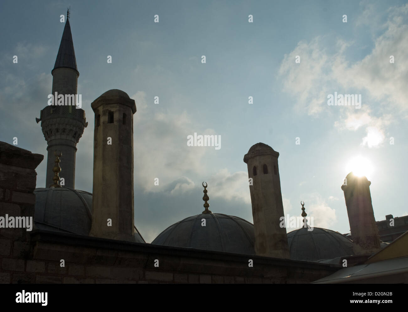 Mosque skyline in Fatih, Istanbul. Stock Photo