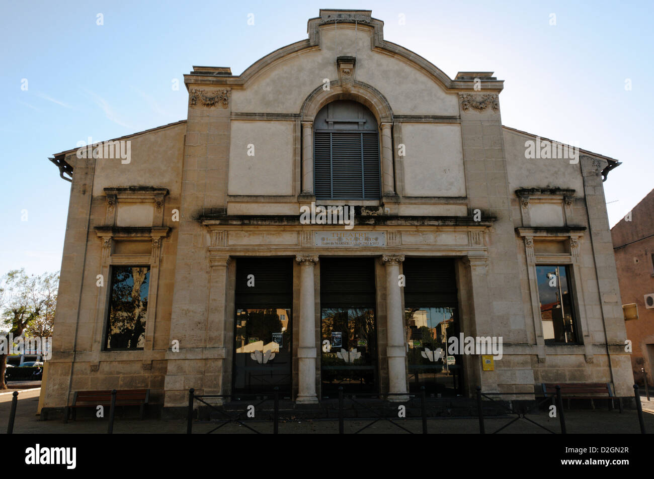 Le Theatre Henri Maurin in the town of Marseillan in Languedoc, south of France. Stock Photo