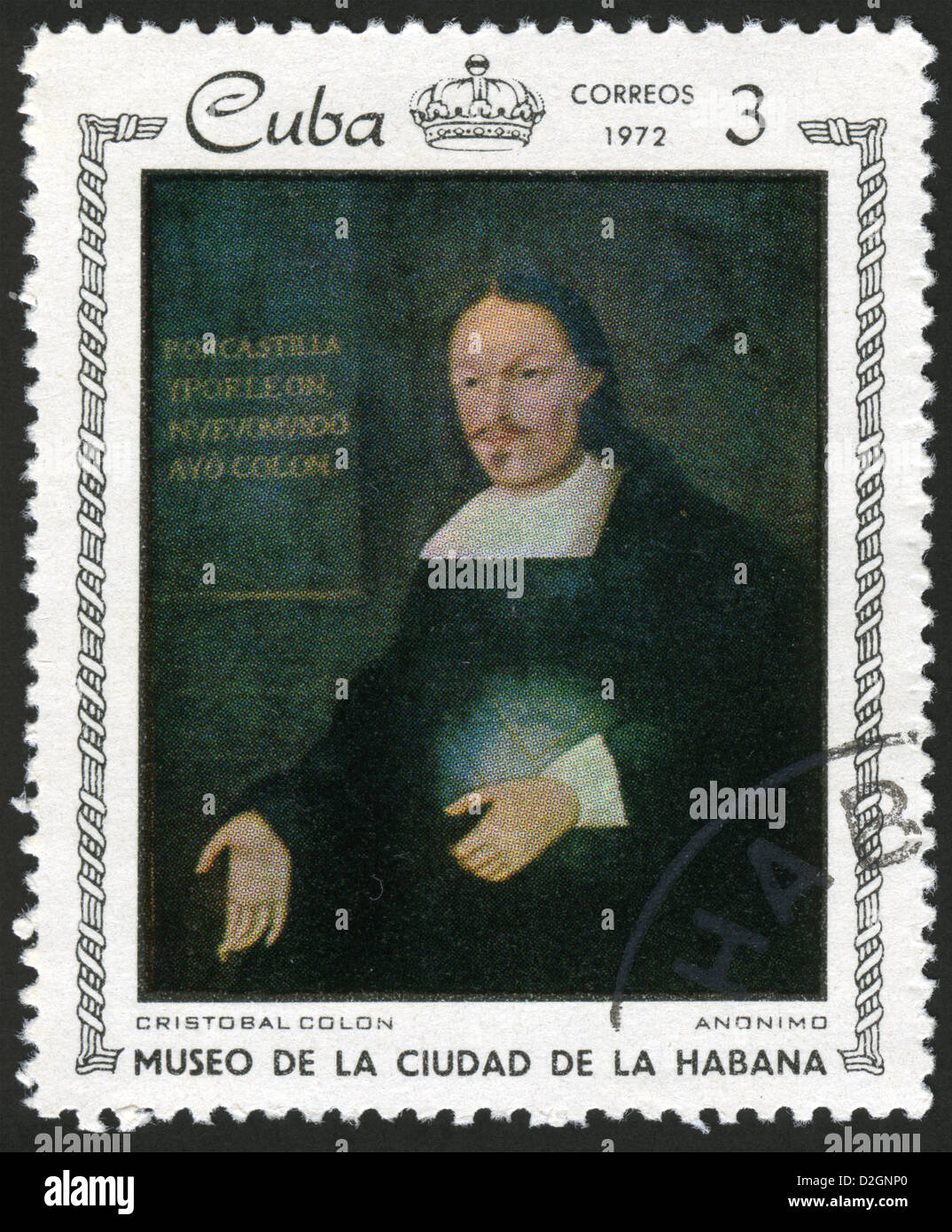Cuba,1972 year,post mark,stamp,Cuban art Stock Photo