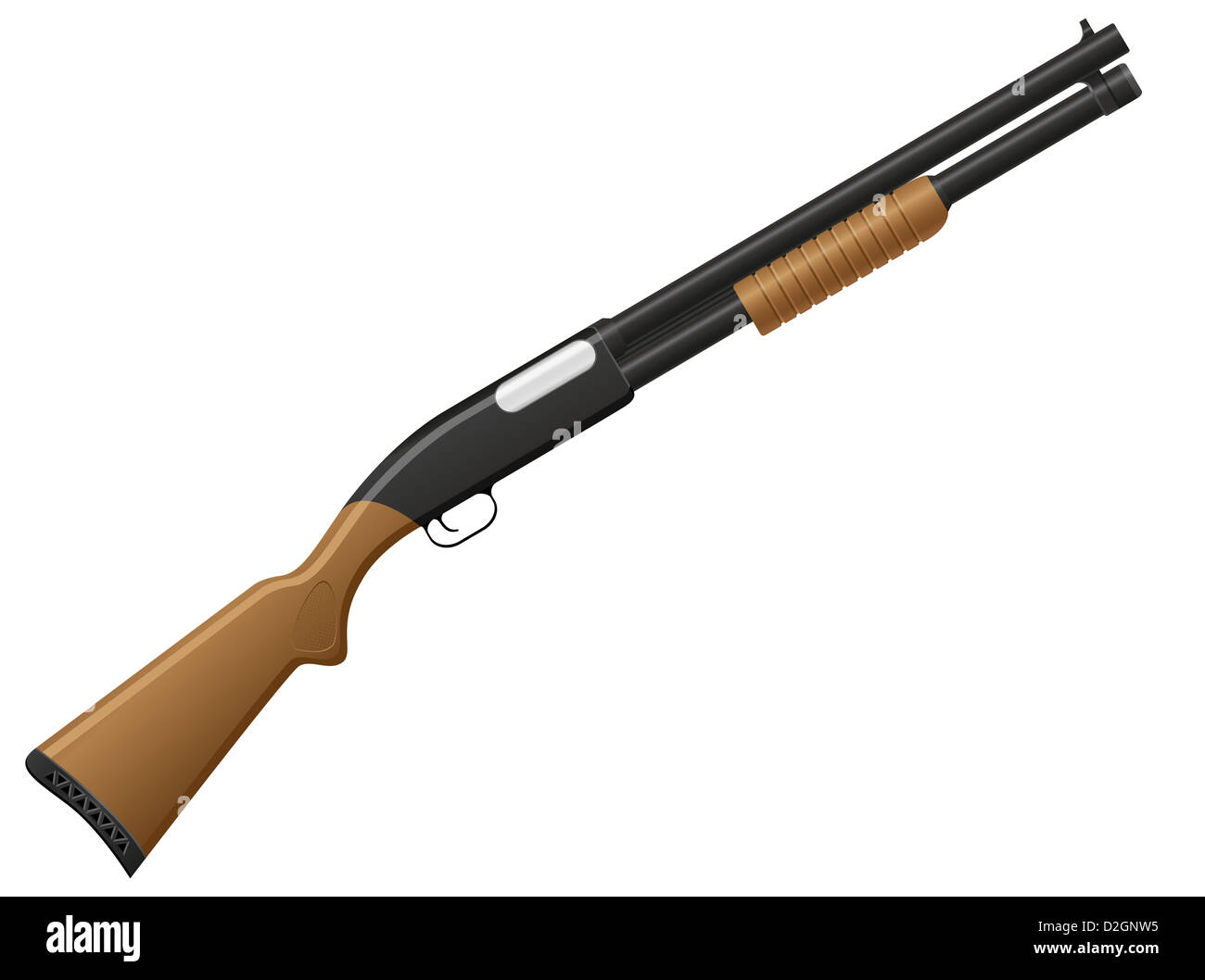shotgun illustration isolated on white background Stock Photo - Alamy