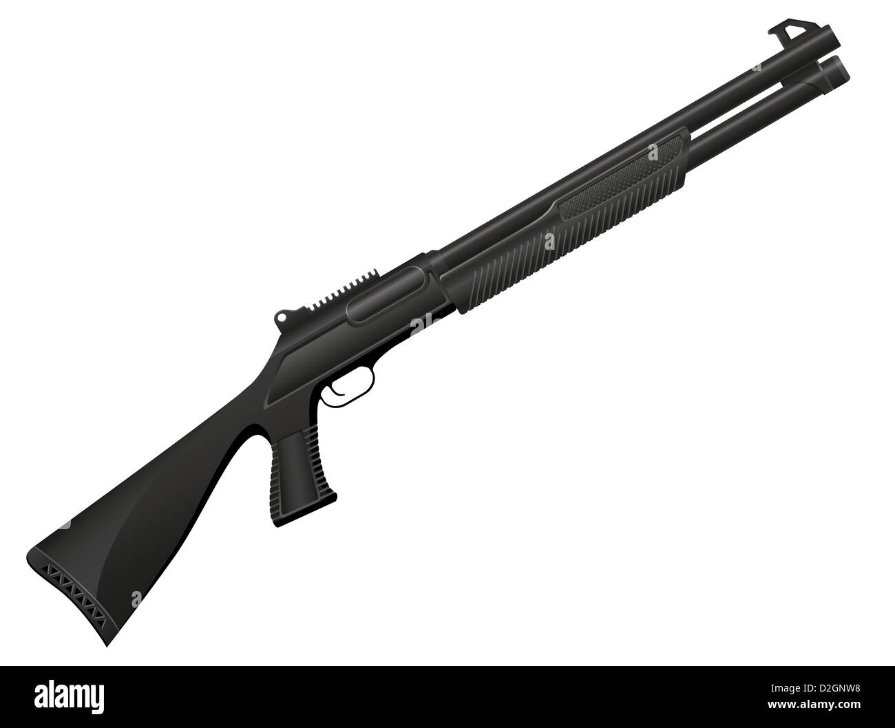 shotgun illustration isolated on white background Stock Photo - Alamy