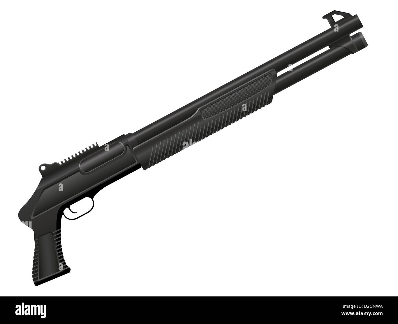 shotgun illustration isolated on white background Stock Photo - Alamy