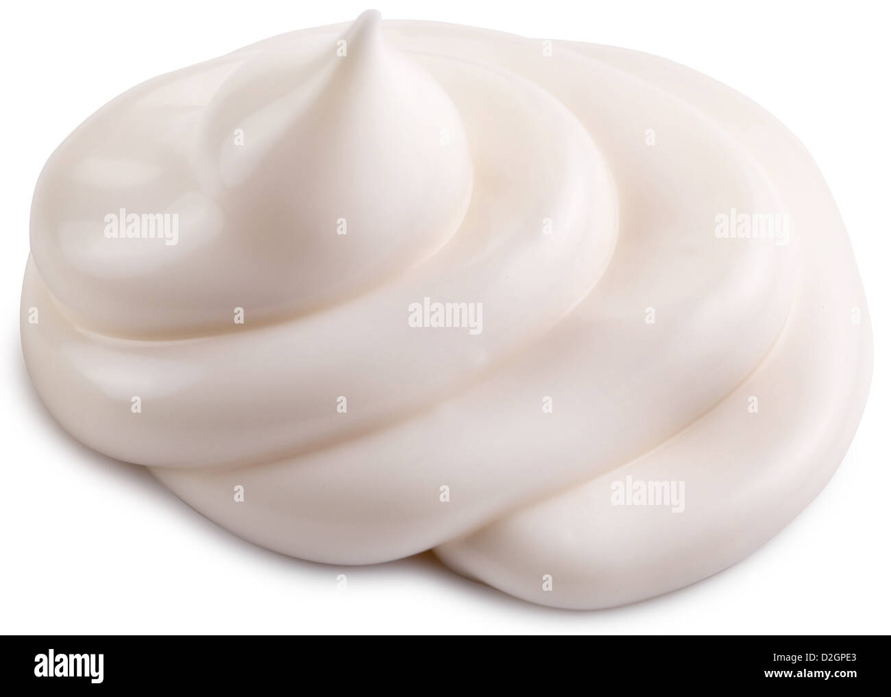 Handful of mayonnaise on white background. Clipping path. Stock Photo