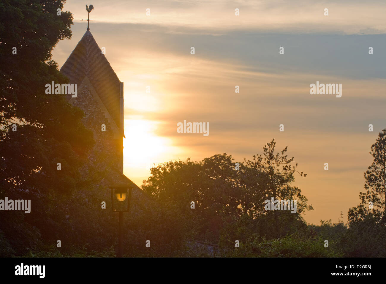 Sunset at St Marys Church, Flixton, Suffolk Stock Photo Alamy