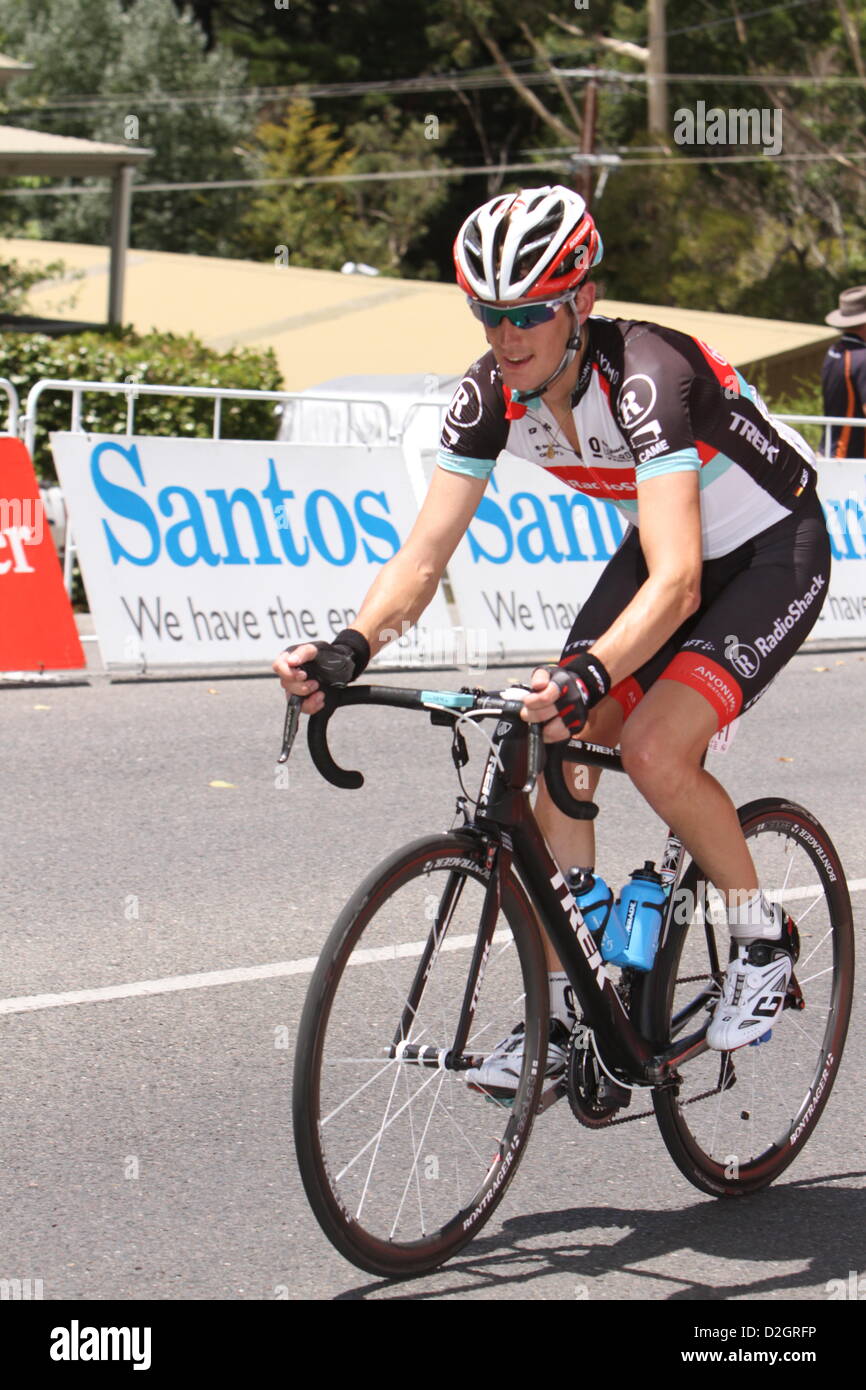 24.01.2013 Stirling, Australia. Andy Schleck of Radioshack Leopard Trek  riding through Stirling during Stage 3 of the Santos Tour Down Under 2013  from Unley to Stirling Stock Photo - Alamy