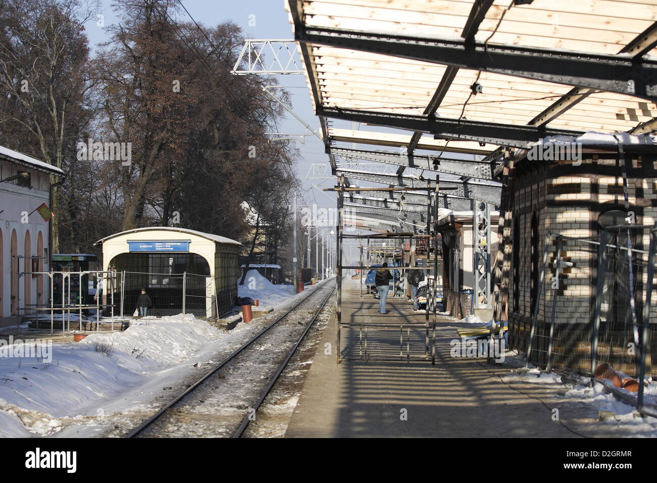 Gdansk, Poland Railway workers in Poland are set to hold a nationwide two-hour strike on Friday 25th, January in protest against cuts to benefits. Rail services are set to come to a standstill on Friday from 7am to 9am. File photo: Railaway Station Gdansk - Oliwa Stock Photo