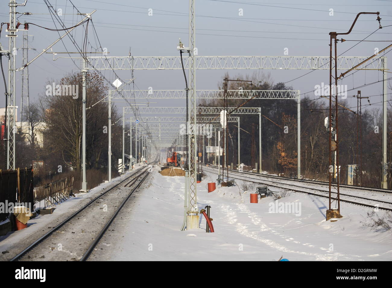 Gdansk, Poland Railway workers in Poland are set to hold a nationwide two-hour strike on Friday 25th, January in protest against cuts to benefits. Rail services are set to come to a standstill on Friday from 7am to 9am. File photo: Railaway Station Gdansk - Oliwa Stock Photo