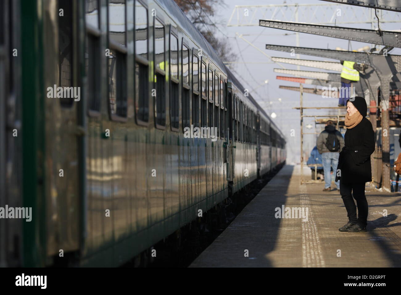 Gdansk, Poland Railway workers in Poland are set to hold a nationwide two-hour strike on Friday 25th, January in protest against cuts to benefits. Rail services are set to come to a standstill on Friday from 7am to 9am. File photo: Railaway Station Gdansk - Oliwa Stock Photo
