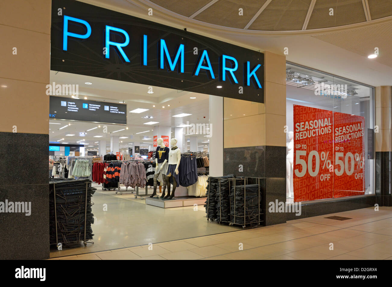 Primark signs at Westfield London, Online