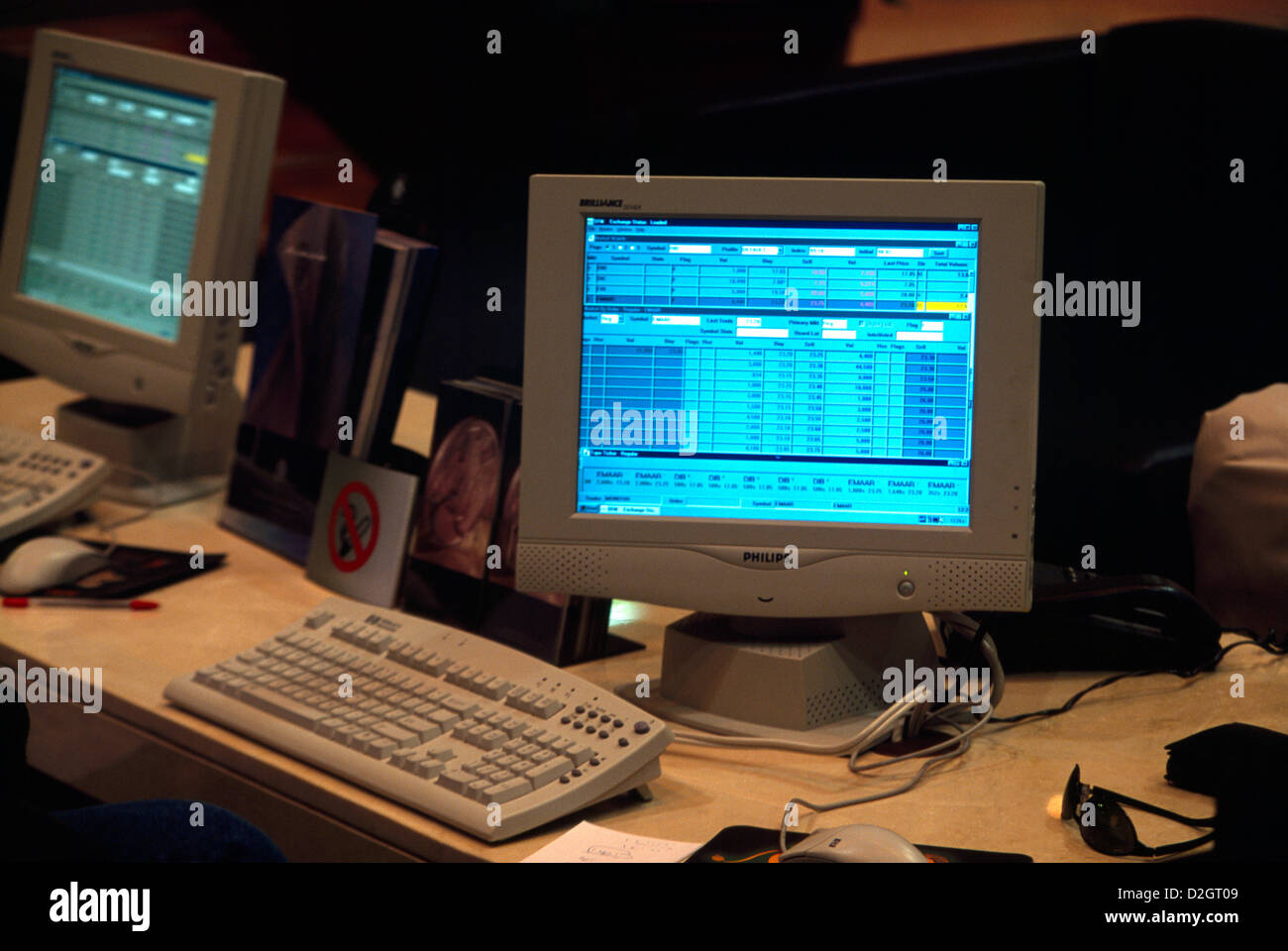 Computer Screens Financial Market Dubai UAE Stock Photo Alamy