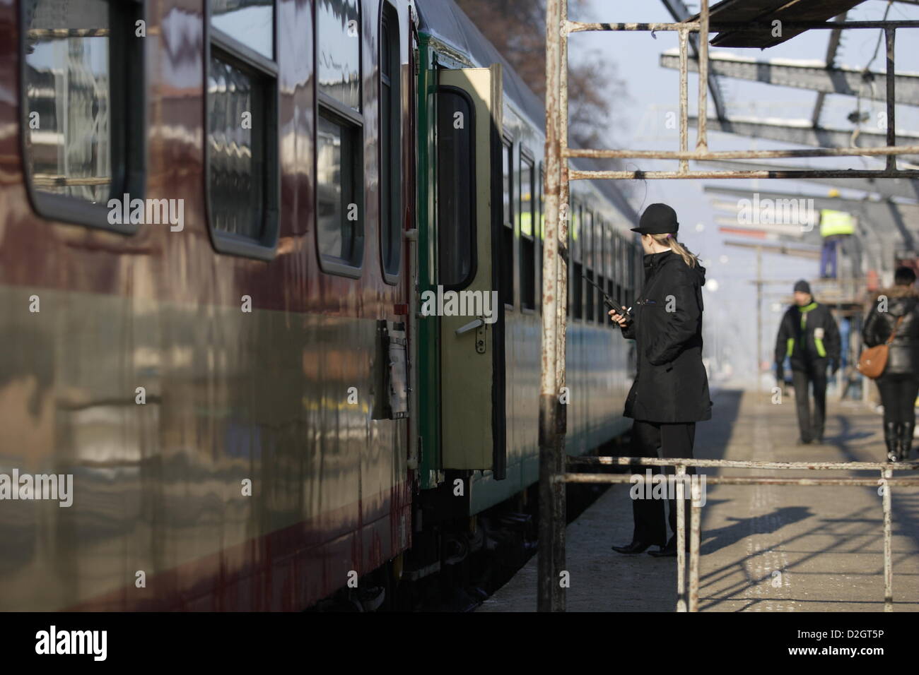 Gdansk, Poland Railway workers in Poland are set to hold a nationwide two-hour strike on Friday 25th, January in protest against cuts to benefits. Rail services are set to come to a standstill on Friday from 7am to 9am. File photo: Railaway Station Gdansk - Oliwa Stock Photo