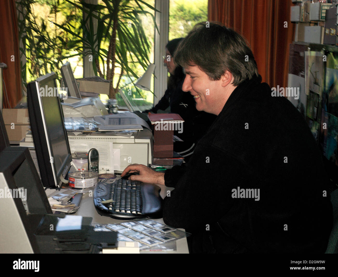 Man Using Computer - computer engineer Stock Photo - Alamy