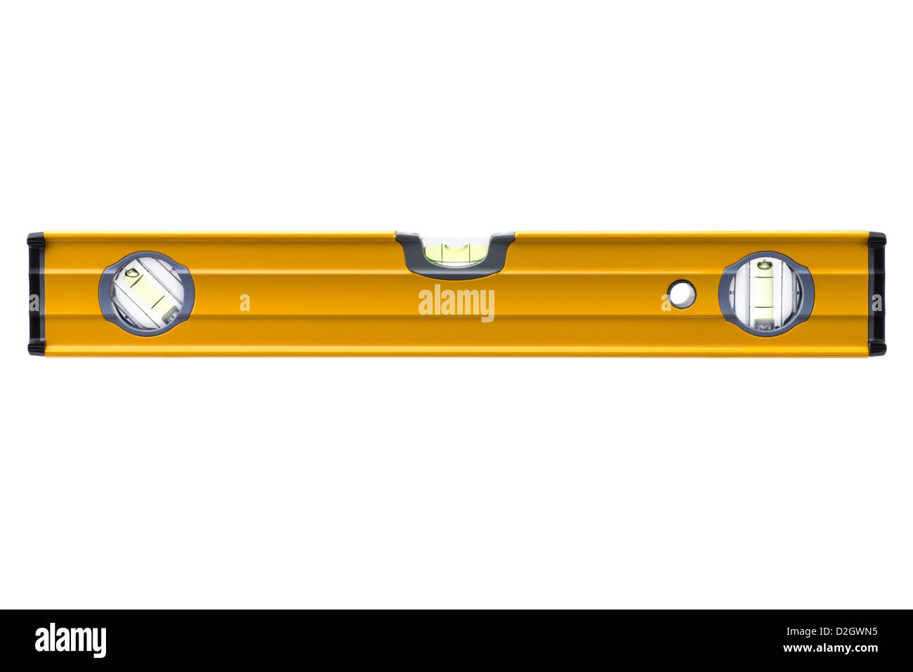 Tools: yellow bubble level, isolated on white background Stock Photo