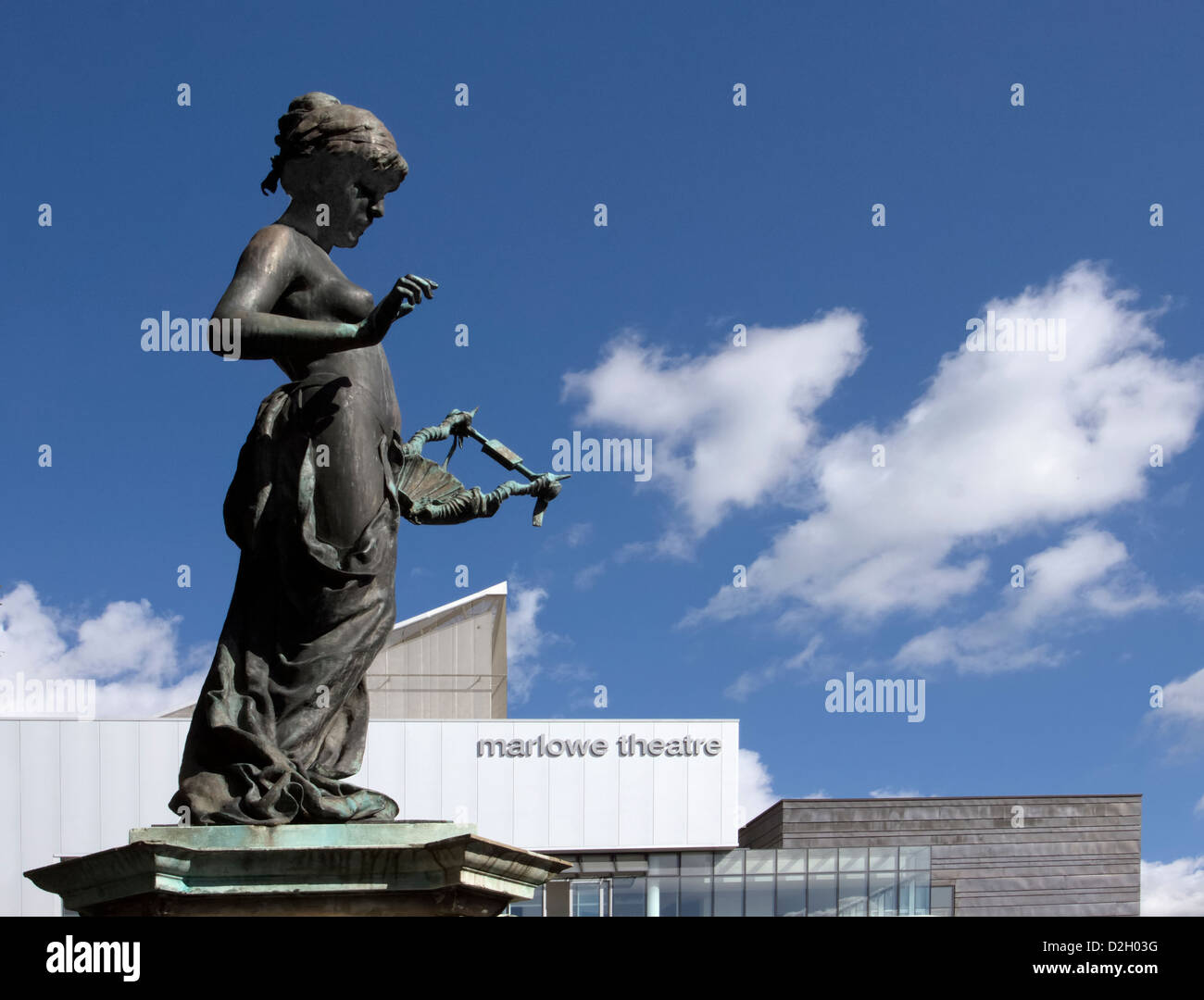 Marlowe Theatre Theater Canterbury England Statue Stock Photo Alamy