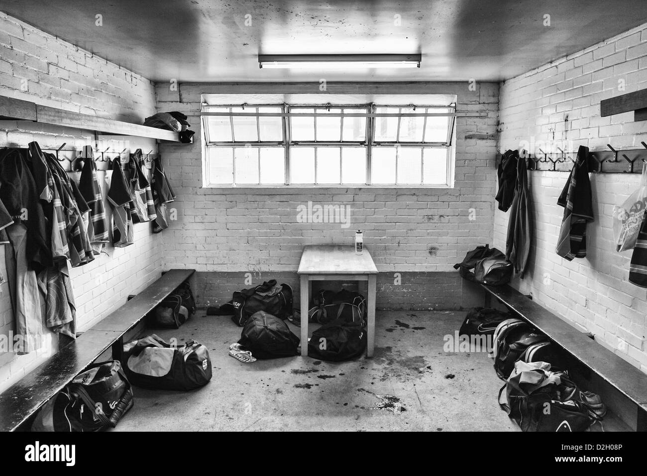 Rugby dressing room Stock Photo