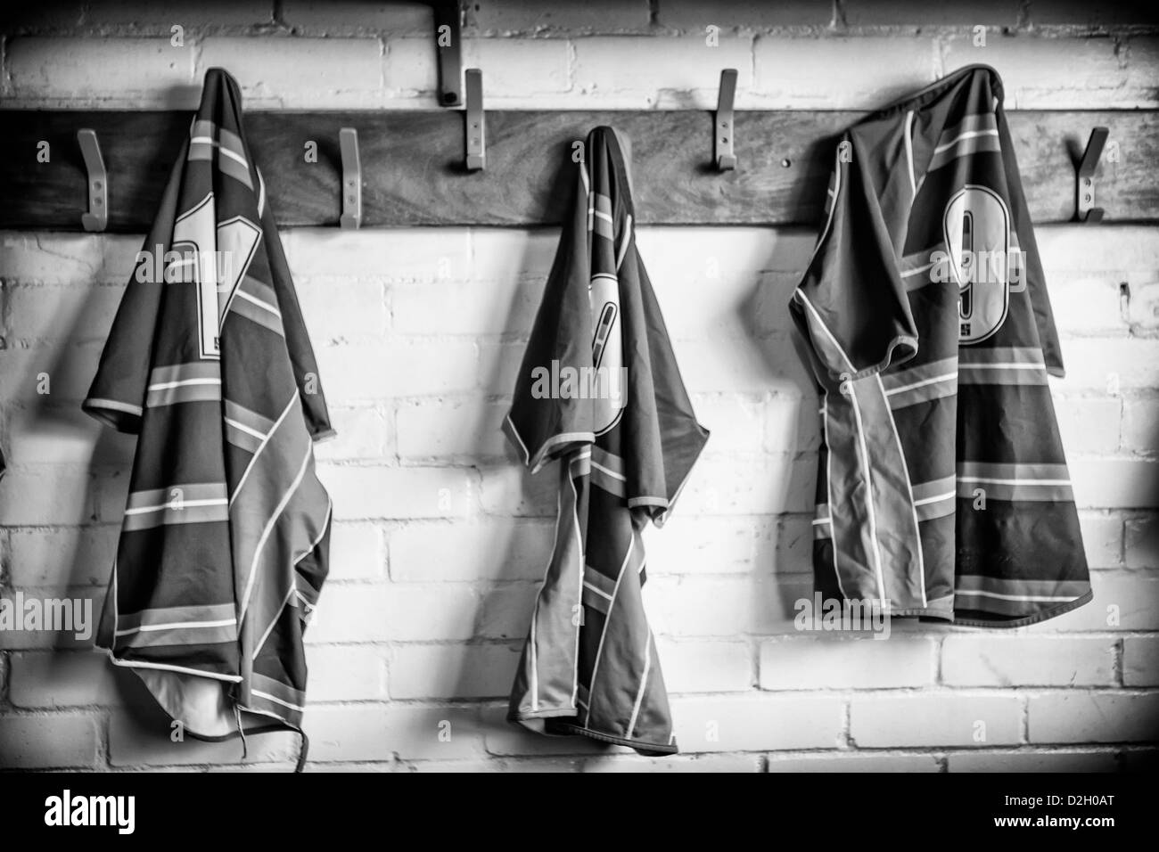 Rugby dressing room Stock Photo