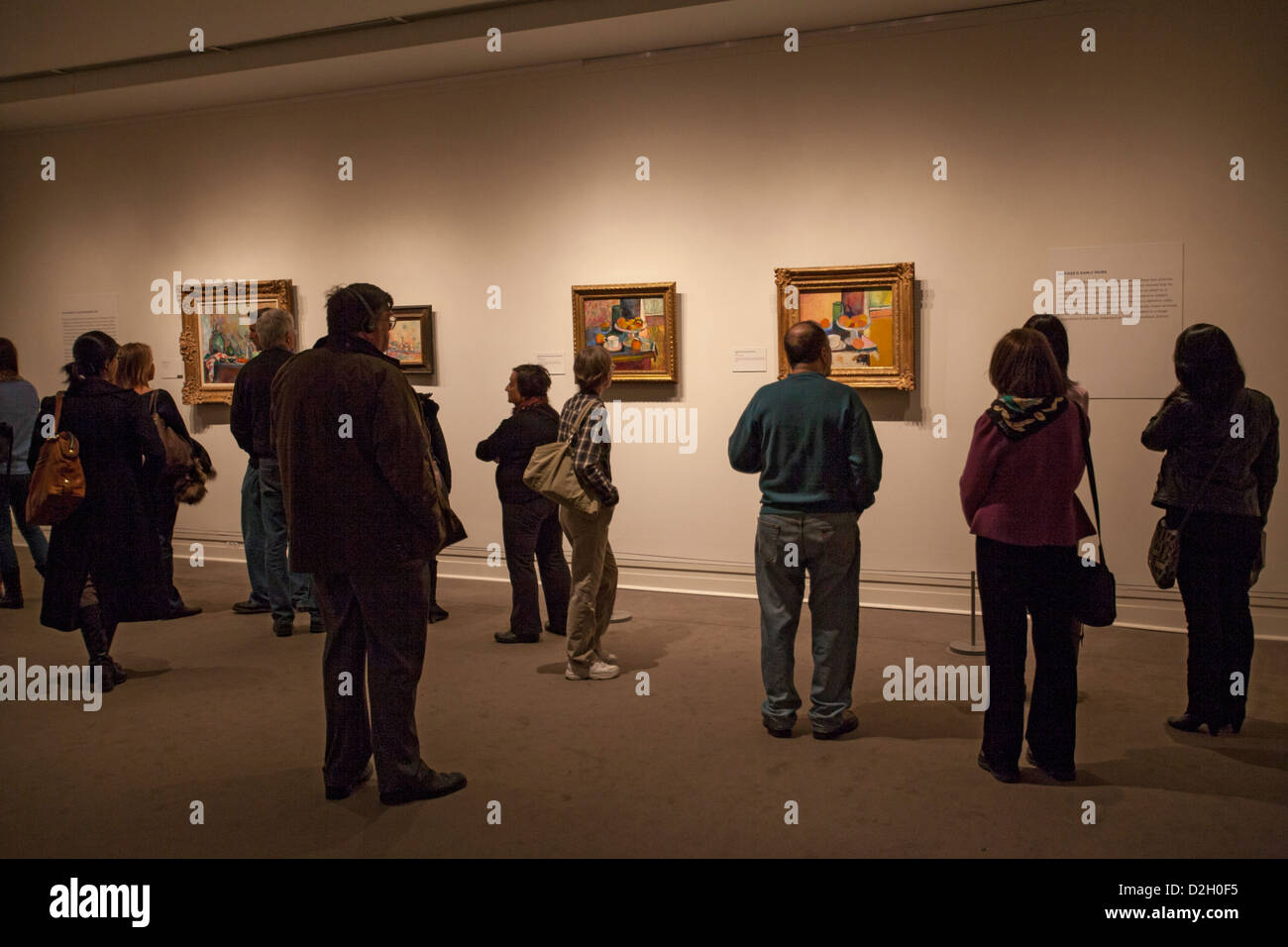 Museum goers view a Matisse exhibit at the Metropolitan Museum of Art