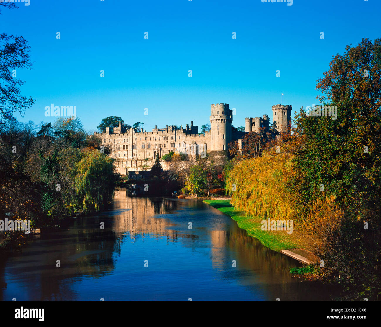 England, Warwickshire, Warwick, Autumn at Warwick Castle Stock Photo