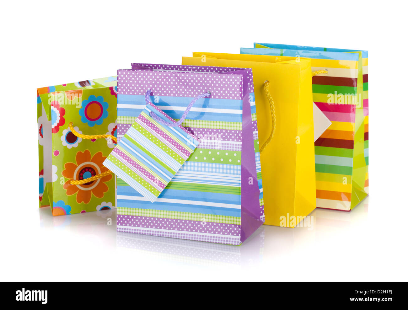 Colored gift bags. Isolated on white background Stock Photo Alamy