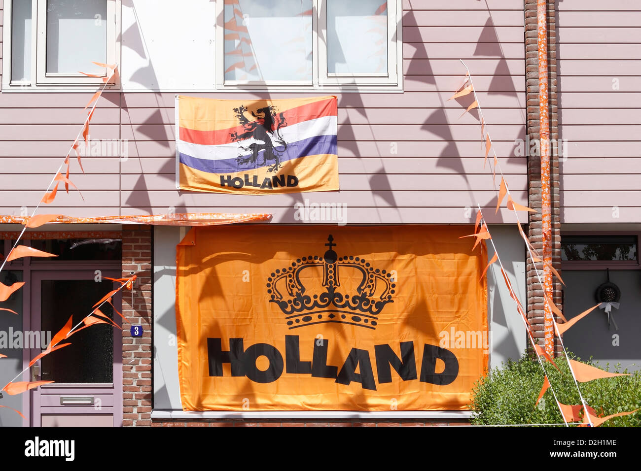 Street decoration in Hoogeveen in connection with the European Football Championships, Netherlands Stock Photo