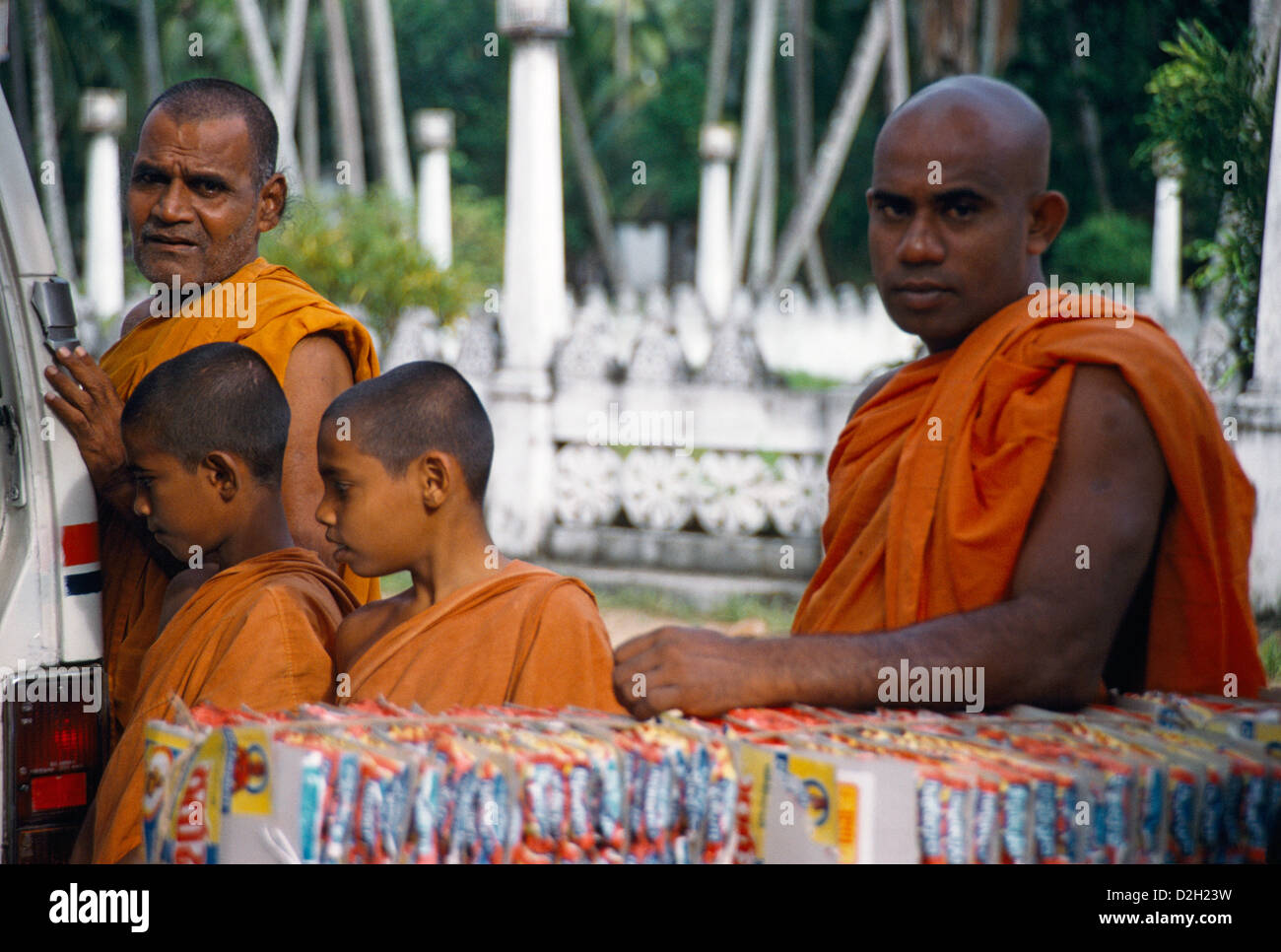 Sri Lanka Near Bentota Buddhist Monks Stock Photo