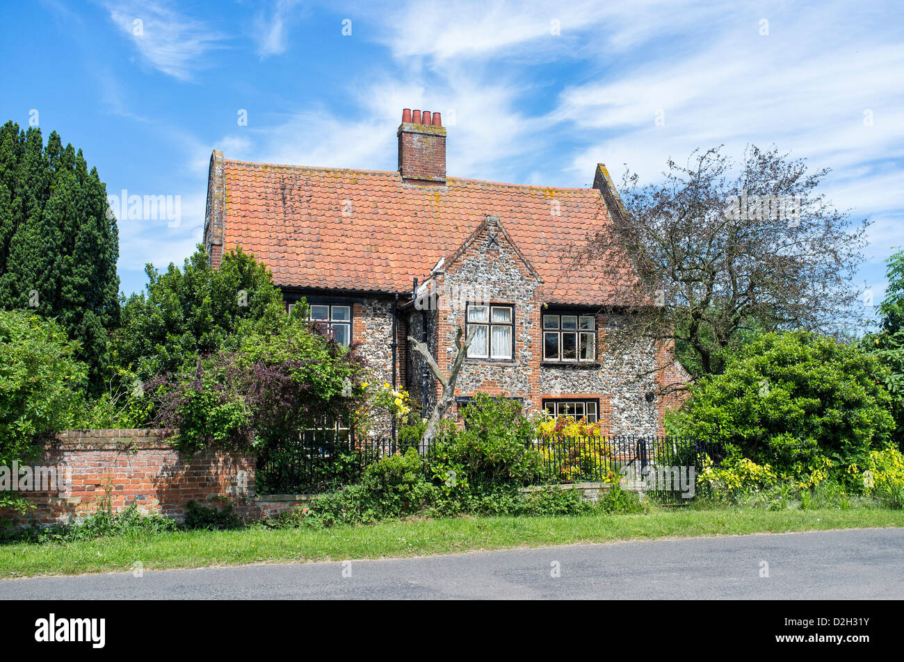 Traditional Brick and Flint Country House at Potter Heigham Norfolk UK Stock Photo